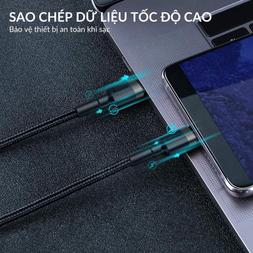 DÂY SẠC NHANH IPHONE 18W CHÍNH HÃNG BASEUS CAFULE SERIES USB C TO LIGHTNING CHUẨN PD 2.0 CÔNG SUẤT 100W DÀI 2 MÉT