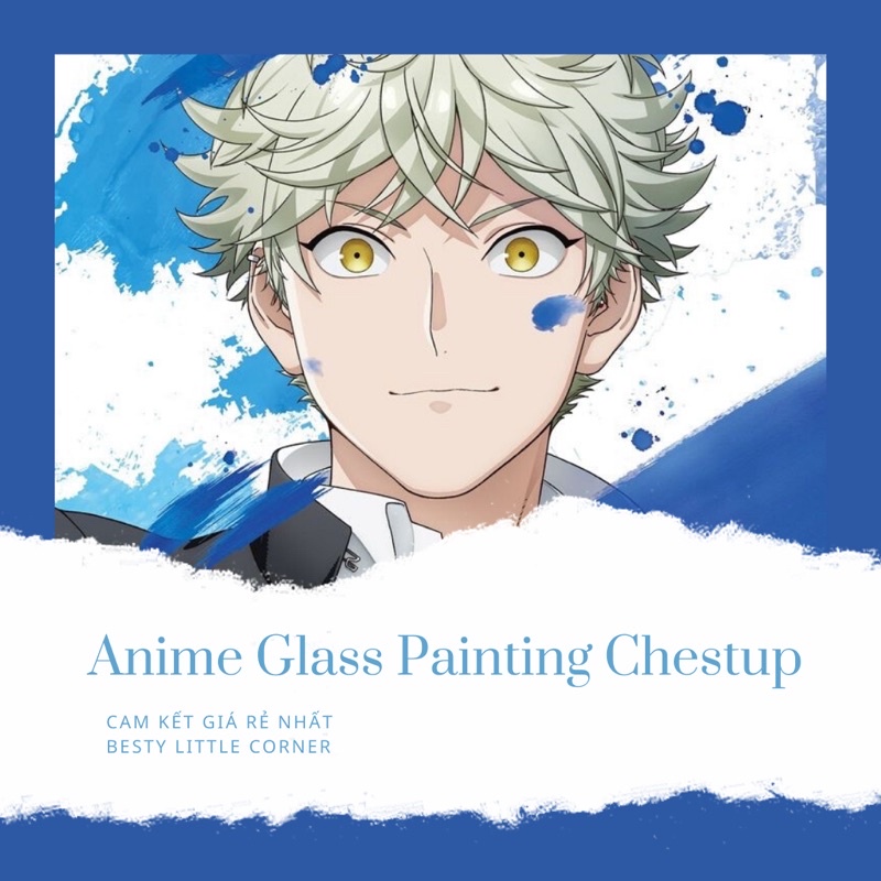 [SỐC] Glass Painting theo yêu cầu - Tranh kính Anime tô theo yêu cầu - Anime Glass Painting Chestup - Blue Period