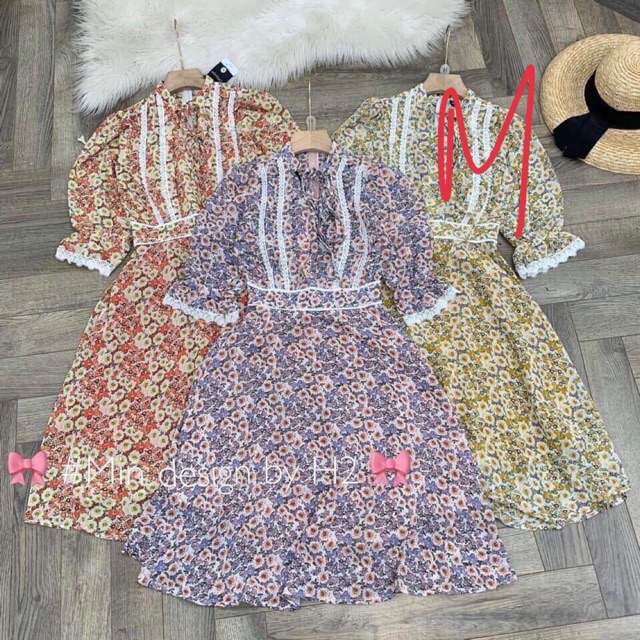 VÁY HOA VIỀN REN CHẤT ĐẸP MS23201