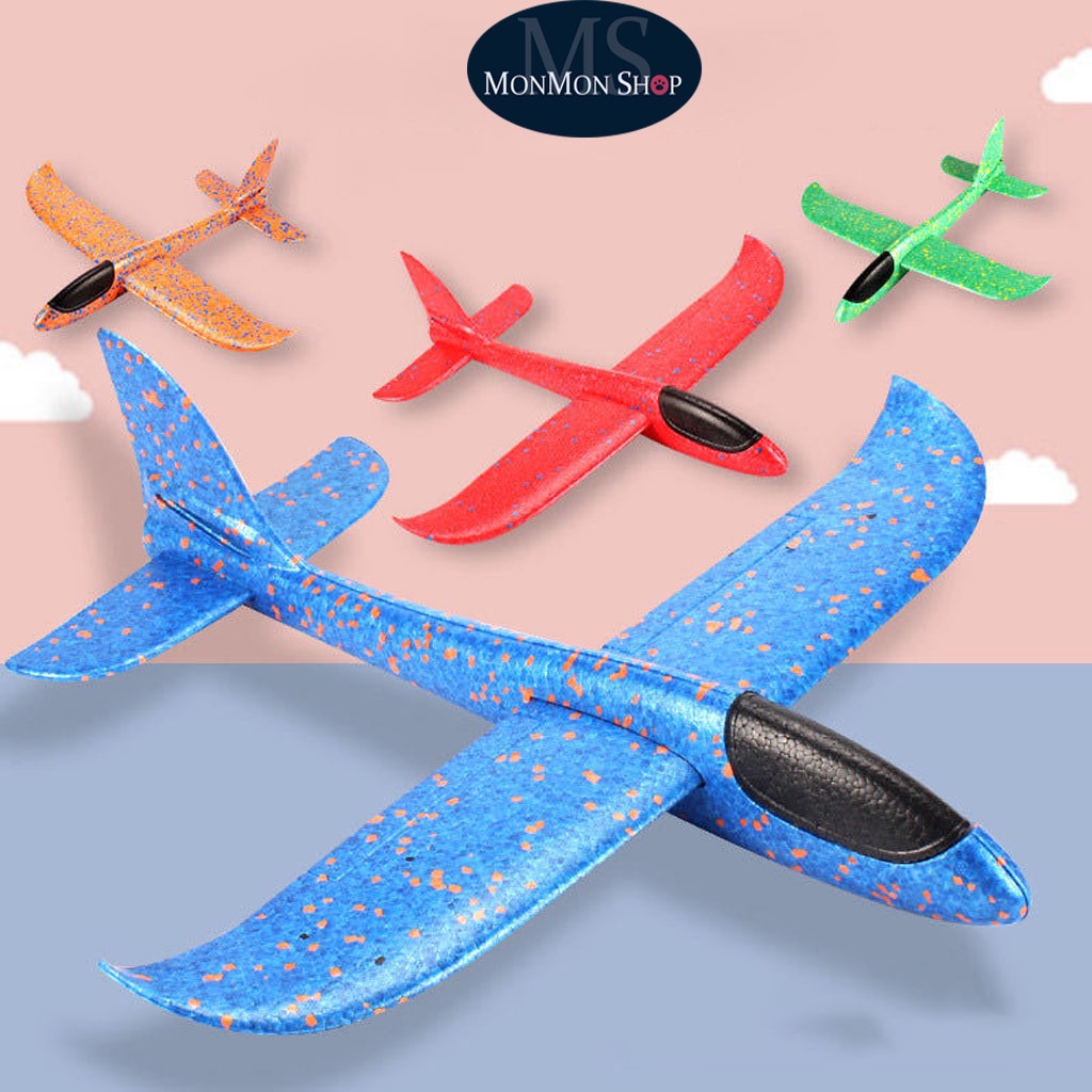 (Đồ chơi trẻ em) Máy Bay Đồ chơi Bằng Xốp(Mood)/ Máy Bay Xốp Có đèn Led Siêu To dài 48cm