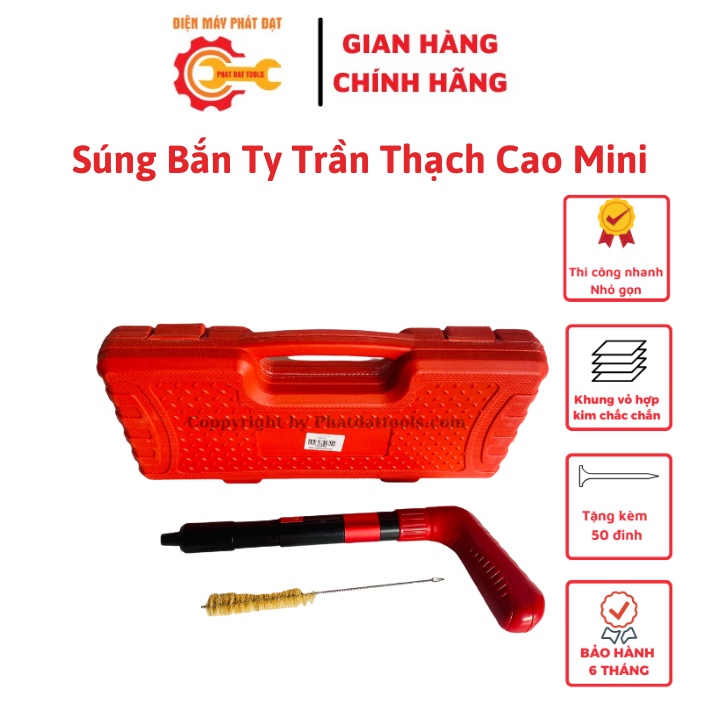 Máy Bắn Ty Trần Mini TOK-Kèm 50 Đinh-Súng Bắn Ty Trần Thạch Cao
