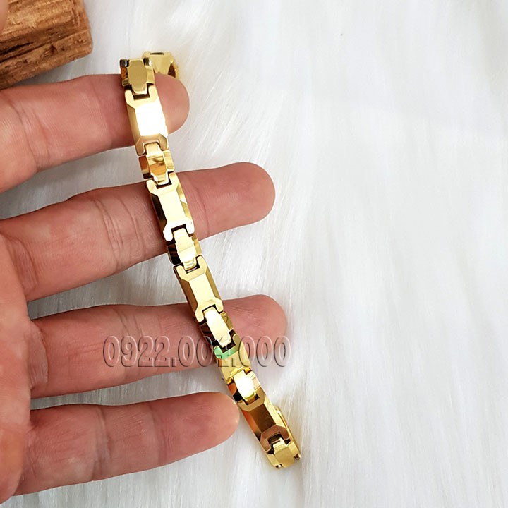 Lắc tay nam, lắc tay nữ đá màu vàng LZ1546.
