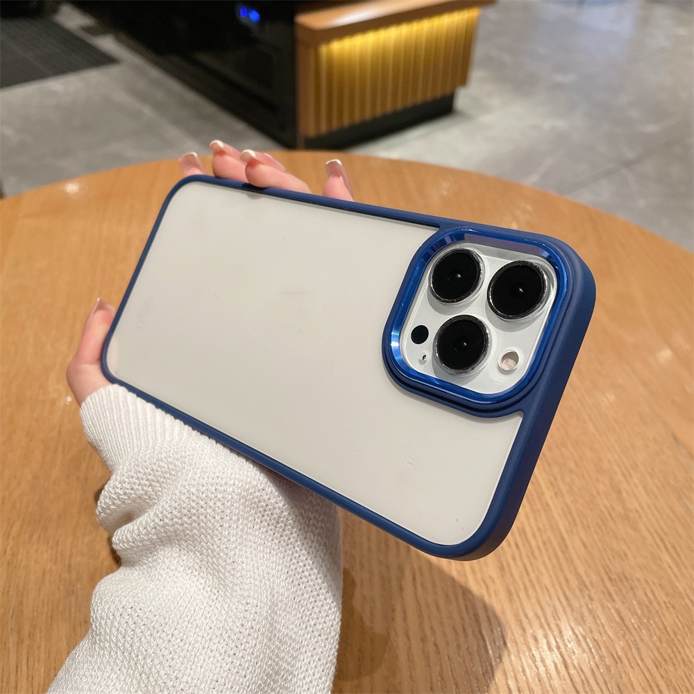 Ốp lưng iPhone Điện Thoại Acrylic Cứng Có Khung Kim Loại Bảo Vệ Camera Cho iphone 7 plus x xs max xr 13 pro max
