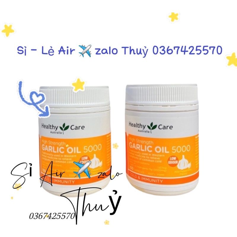 (Air ✈️ đủ bill date 5/2025) Tinh dầu tỏi Garlic oil 5000mg Healthy Care