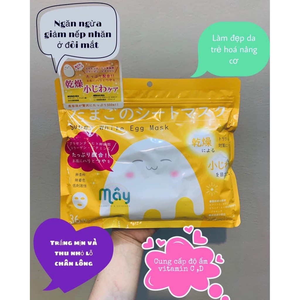 Mặt nạ trứng SUPPER WHITE EGG MASK của Nhật 36 miếng