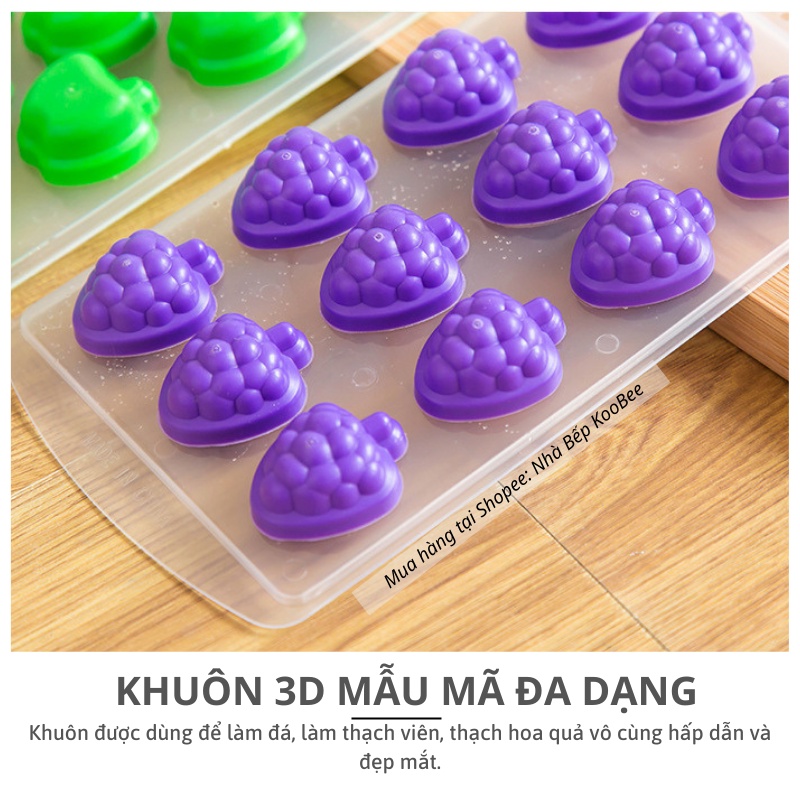 Khuôn làm thạch rau câu, thạch trà sữa 11 viên giải nhiệt mùa hè - Khay đá Silicon chịu nhiệt an toàn tiện dụng (KĐK04)