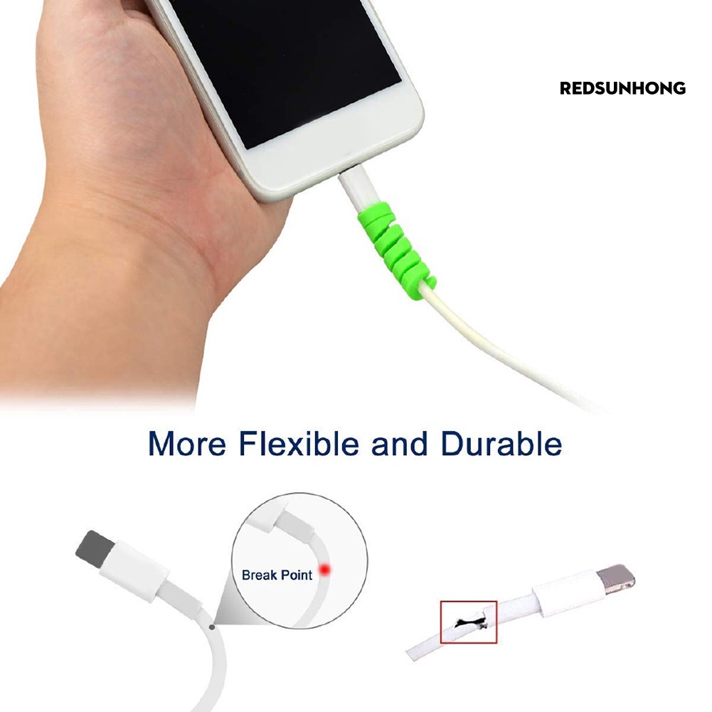 Bộ 10 sản phẩm bảo vệ cáp sạc usb dành cho Iphone Android