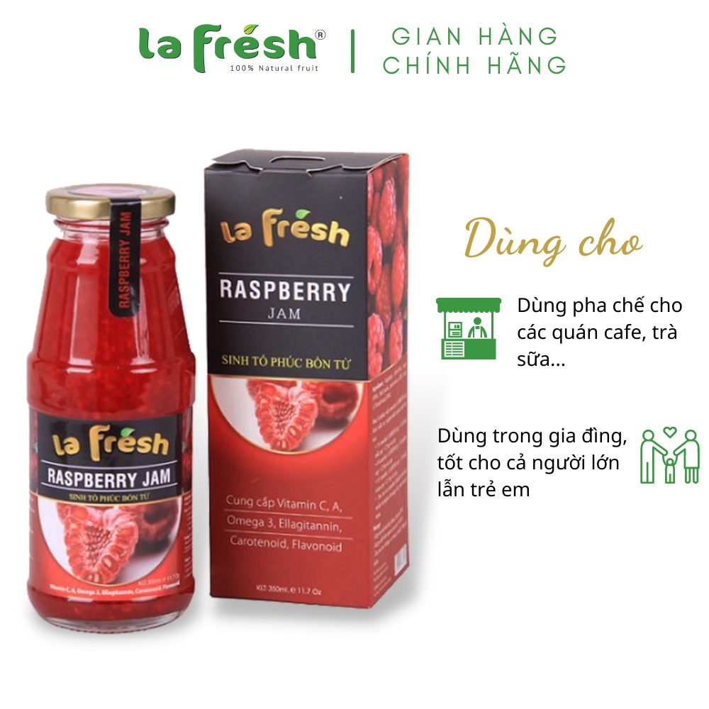 Sinh Tố Phúc Bồn Tử Lafresh Đà Lạt Chai Thủy Tinh 350ml