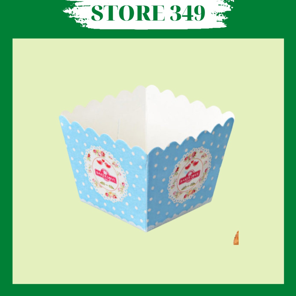 Ly Giấy Cupcake Vuông 100 Cái-Giao Họa Tiết Và Màu Ngẫu Nhiên
