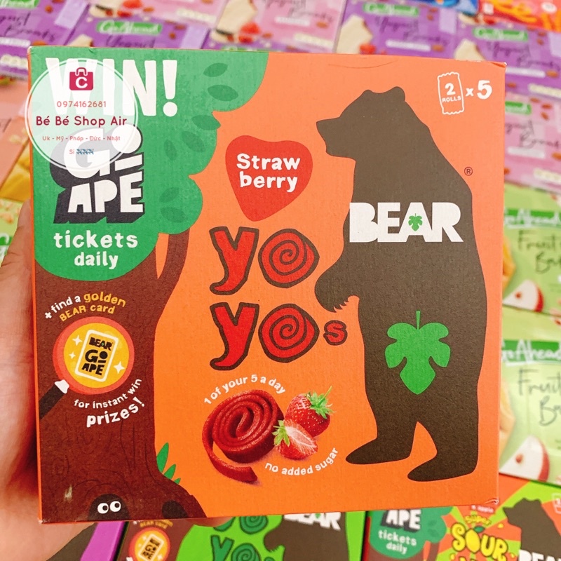 (Hàng air) Kẹo dẻo cuộn trái cây Yo Yo Bear của UK