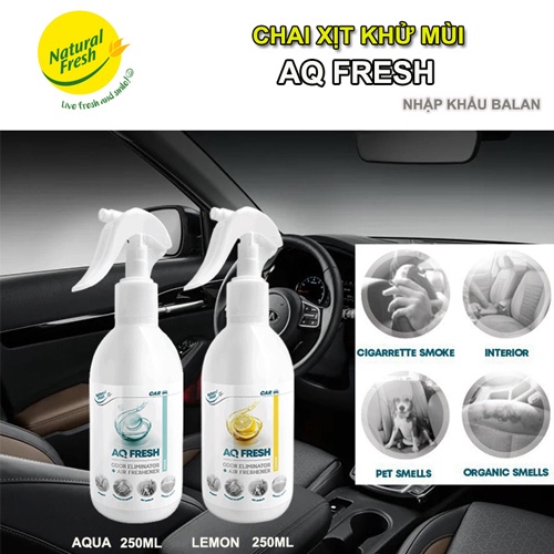 Bình Xịt Khử Mùi Hôi Xe , Làm Mát Không Khí Natural Fresh AQ Fresh 250ml