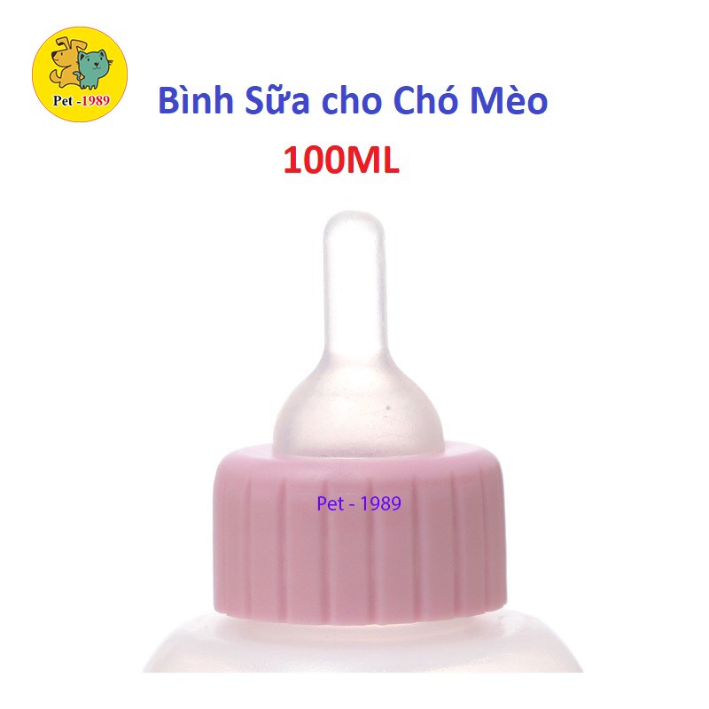 Bình Ti Bình Sữa Chó Mèo Sơ Sinh Dấu Chân silicon 100ml Pet-1989