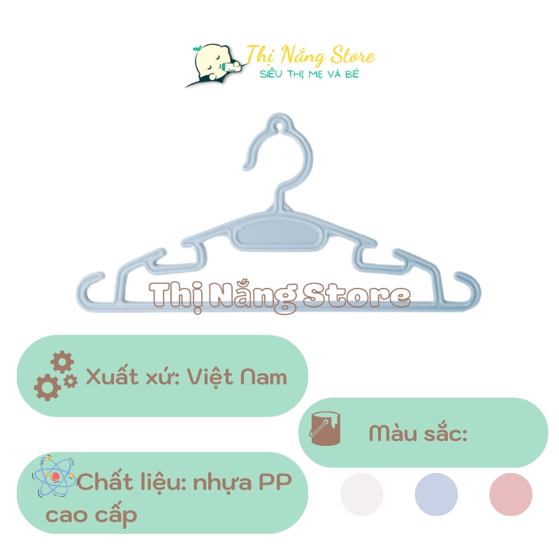 Móc treo quần áo đa năng, mắc quần áo đa năng Hokori nhựa Việt Nhật tiện dụng cho bé