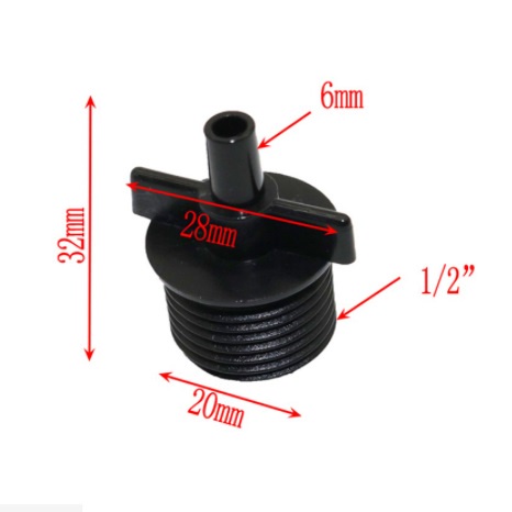 Ren ngoài 21 ly - 6 ly dùng để nối gắn béc tưới nhựa, béc 4 hướng, 5 hướng