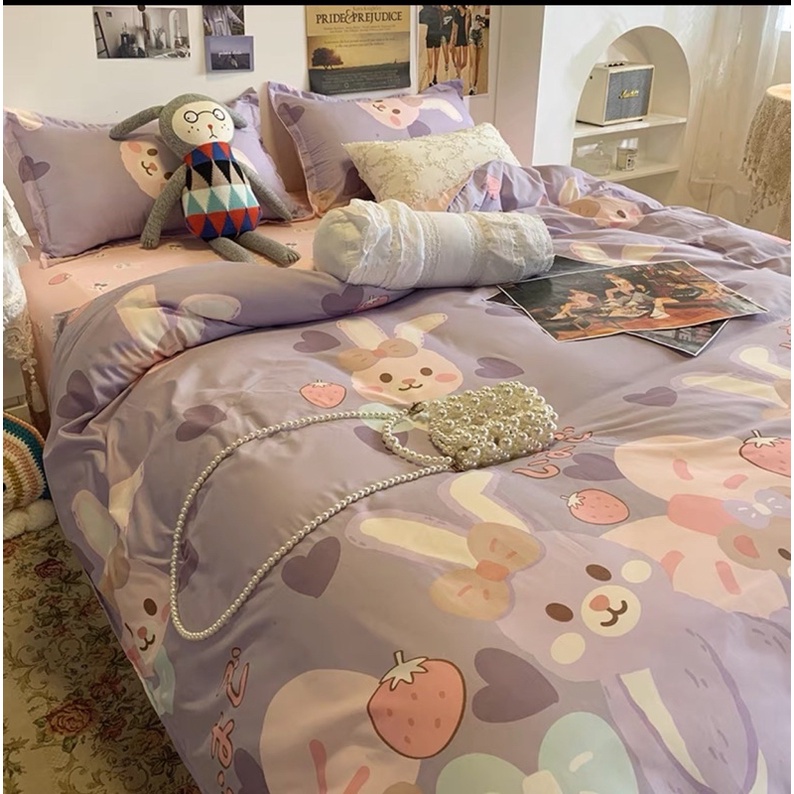 Set Bộ Vỏ Chăn Ga Cotton Poly Hoạ Tiết Dễ Thương _shinbedding