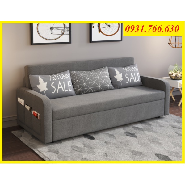 Giường Sofa đa chức năng gấp gọn thành Ghế thế hệ mới có hộc đựng đồ - Kích thước 1m60 x 1m90 ( Màu Xanh,Màu xám,màu kem