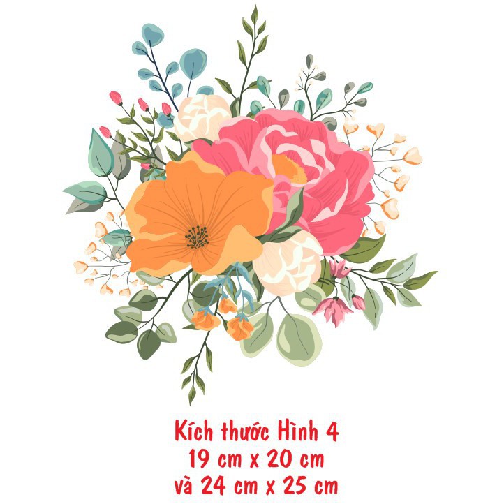[ HOT-SALE] Phôi in ủi áo thun, áo dài, sơ mi HDMAX hình hoa hồng - Sticker Patch Logo HD13  - giá rẻ nhất