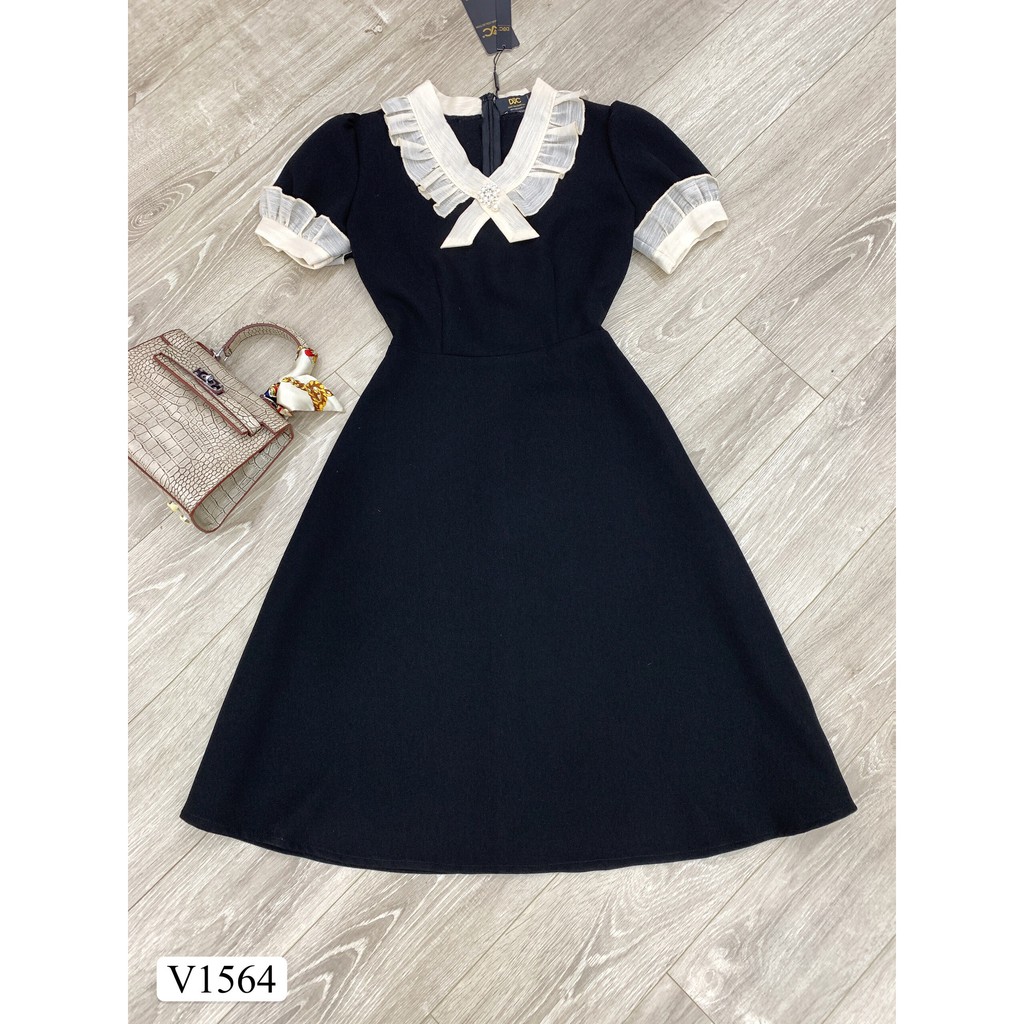[Mã FAGREEN1505 giảm tới 30K đơn 99K] Váy đen xòe V1564 - Đẹp Shop DVC (Kèm ảnh thật trải sàn do shop tự chụp) | BigBuy360 - bigbuy360.vn