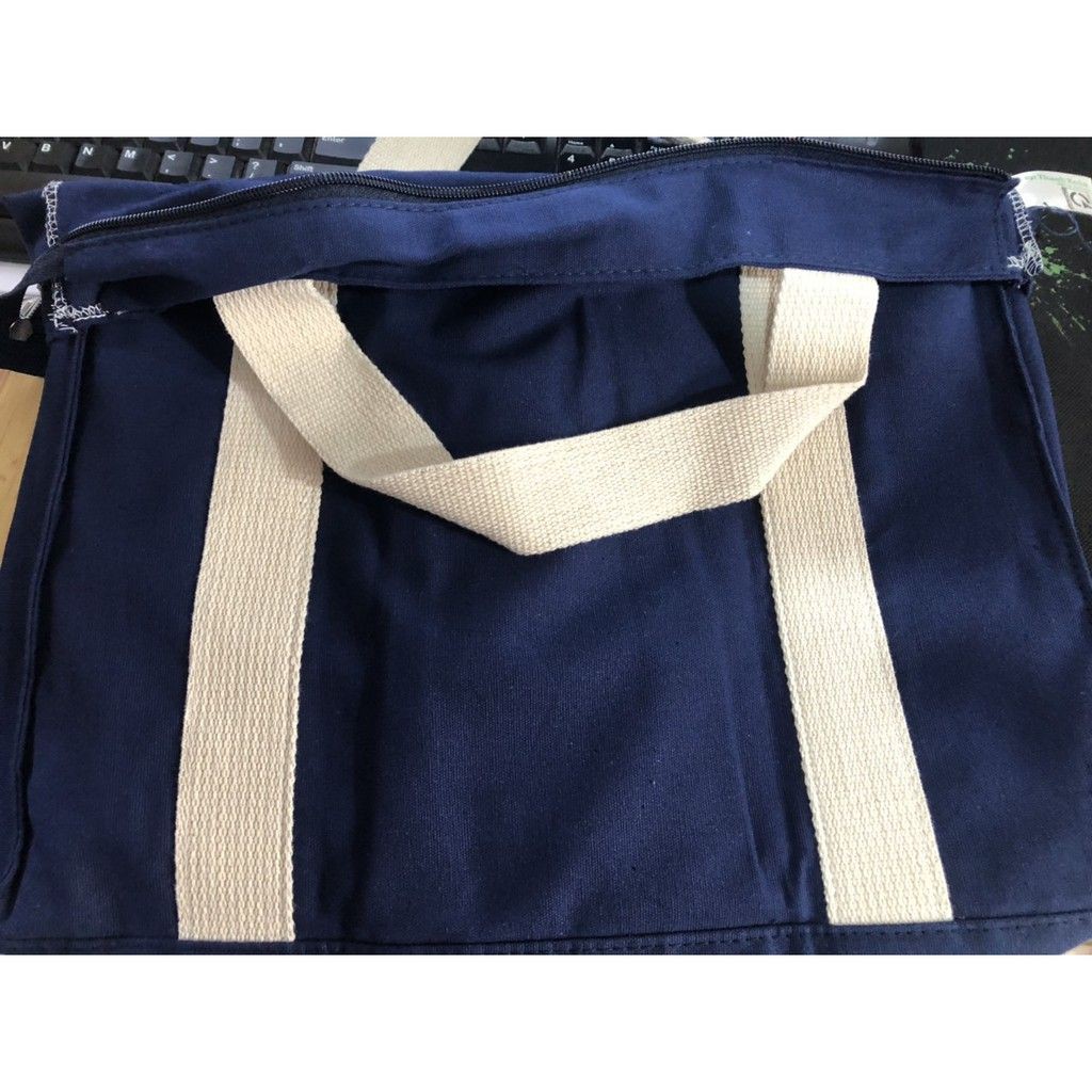 Túi Vải Canvas Cỡ Lớn Khóa Kéo Cá Tính Trẻ Trung(hàng tặng unilver)