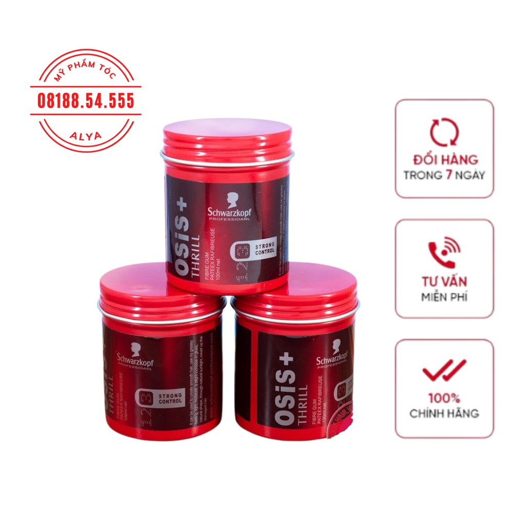 Sáp, Wax vuốt tóc Osis đỏ Thrill 3 100gr tạo kiểu giữ nếp cho tóc. HÀNG CHÍNH HÃNG