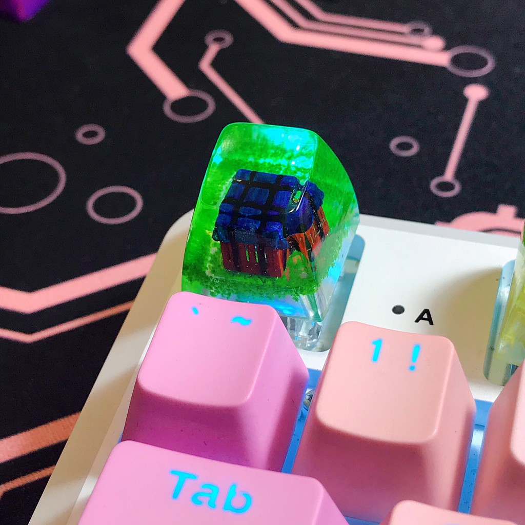 Keycap artisan thùng thính PUBG xuyên led trang trí bàn phím cơ gaming - Nút bàn phím airdrop handmade