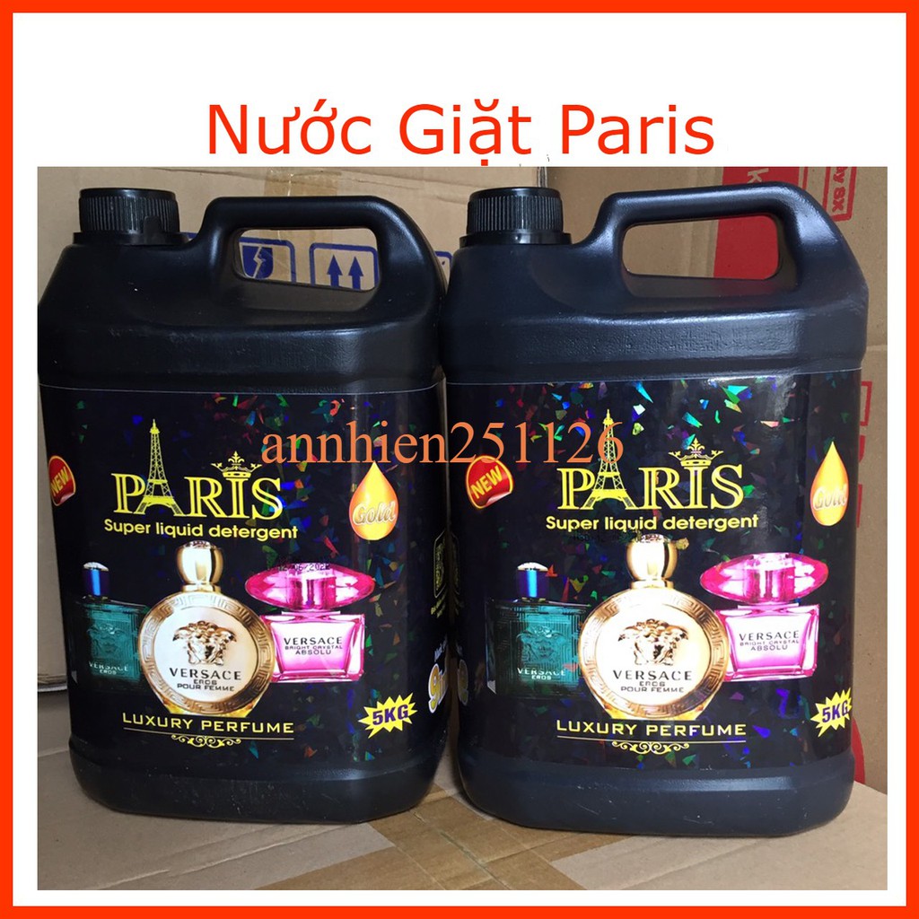 Nước Giặt Xả PARIS 5L Hương Nước Hoa ( Mua 2 Can Tặng Khăn Lau Bếp Đa Năng)