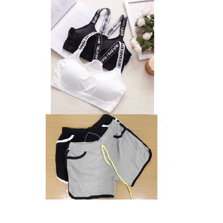[Giá công phá] Set bộ đồ tập gym nữ cực hot (áo bra và quần đùi)  (hình thật)
