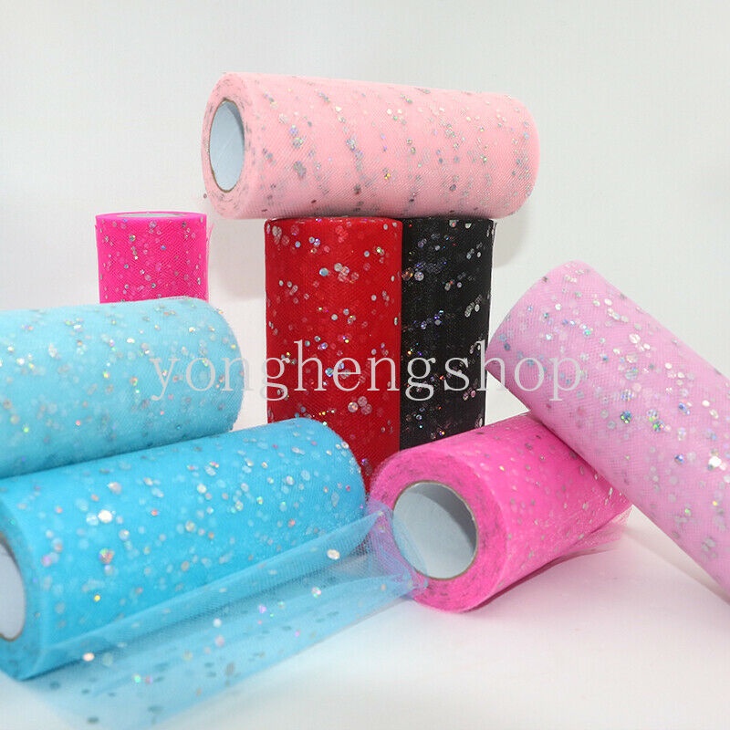 Cuộn Vải Tuyn Đính Sequin Lấp Lánh Trang Trí Tiệc Sinh Nhật/Đám Cưới/Sinh Nhật DIY