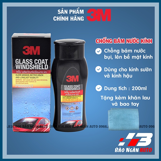 Combo 2 Lọ Tẩy Rửa Kính Xe Và Chống Bám Nước Trên Kính 3M