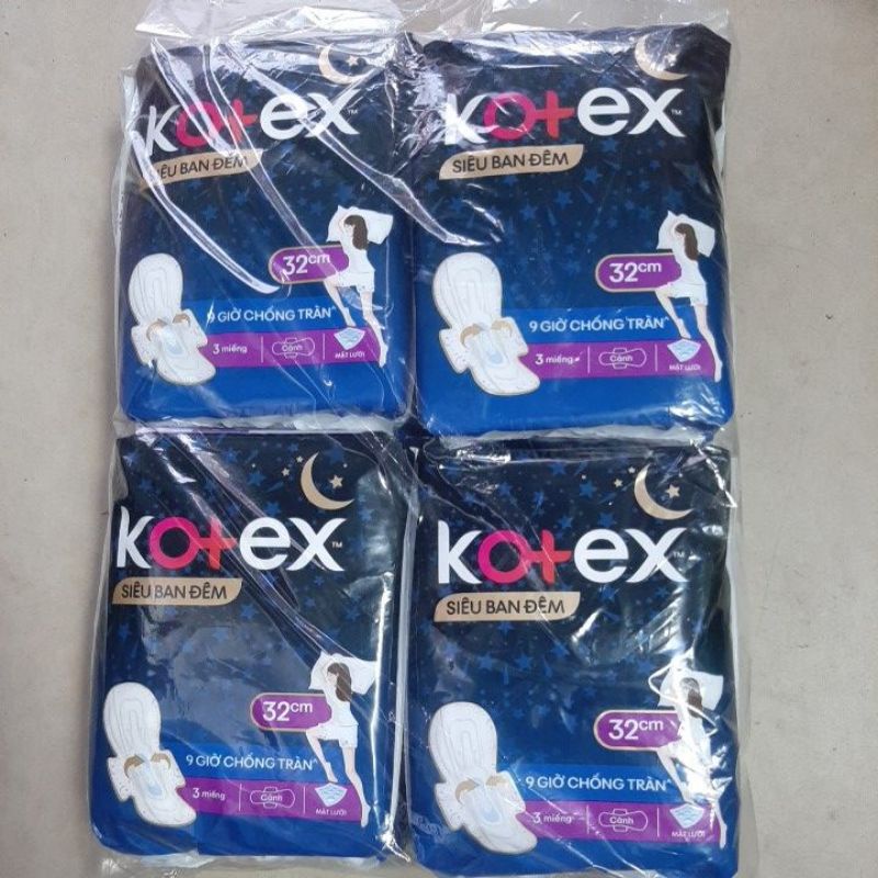 Băng Vệ Sinh Kotex Siêu Ban Đêm 32 cm - gói 3 miếng