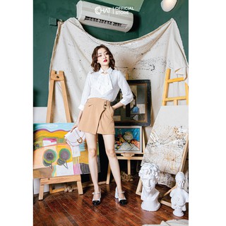 Áo sơ mi bèo trước cutout CCHAT
