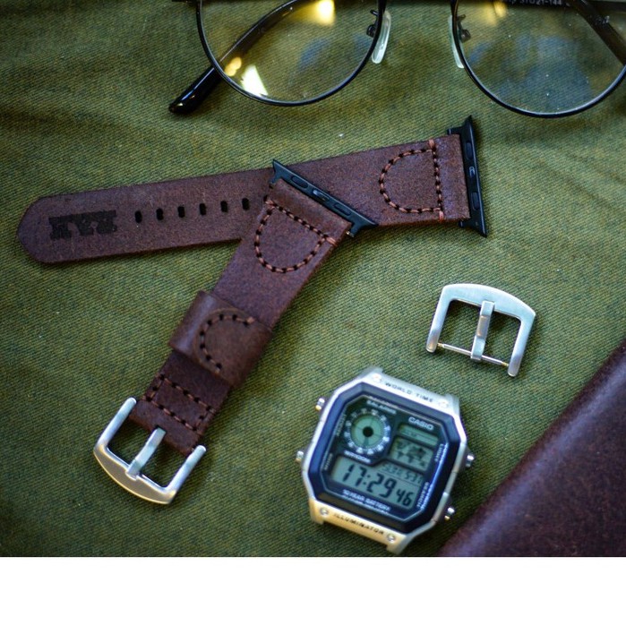 Dây đồng hồ Apple Watch , Iwatch , Iphone Watch Da Bò RAM Leather Simple Mài Nhám  Bền Đẹp