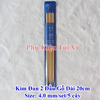 Kim đan 2 đầu gỗ dài 20cm (46k/set/5 cây/1size)