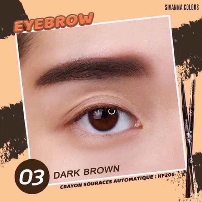 Chì kẻ mày Sivanna đầu mảnh dễ dàng phẩy sợi bền màu lâu trôi HF206