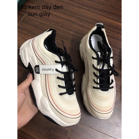 Giày Sneaker Thể Thao Nữ Sóng Đen Đỏ Siêu Đẹp