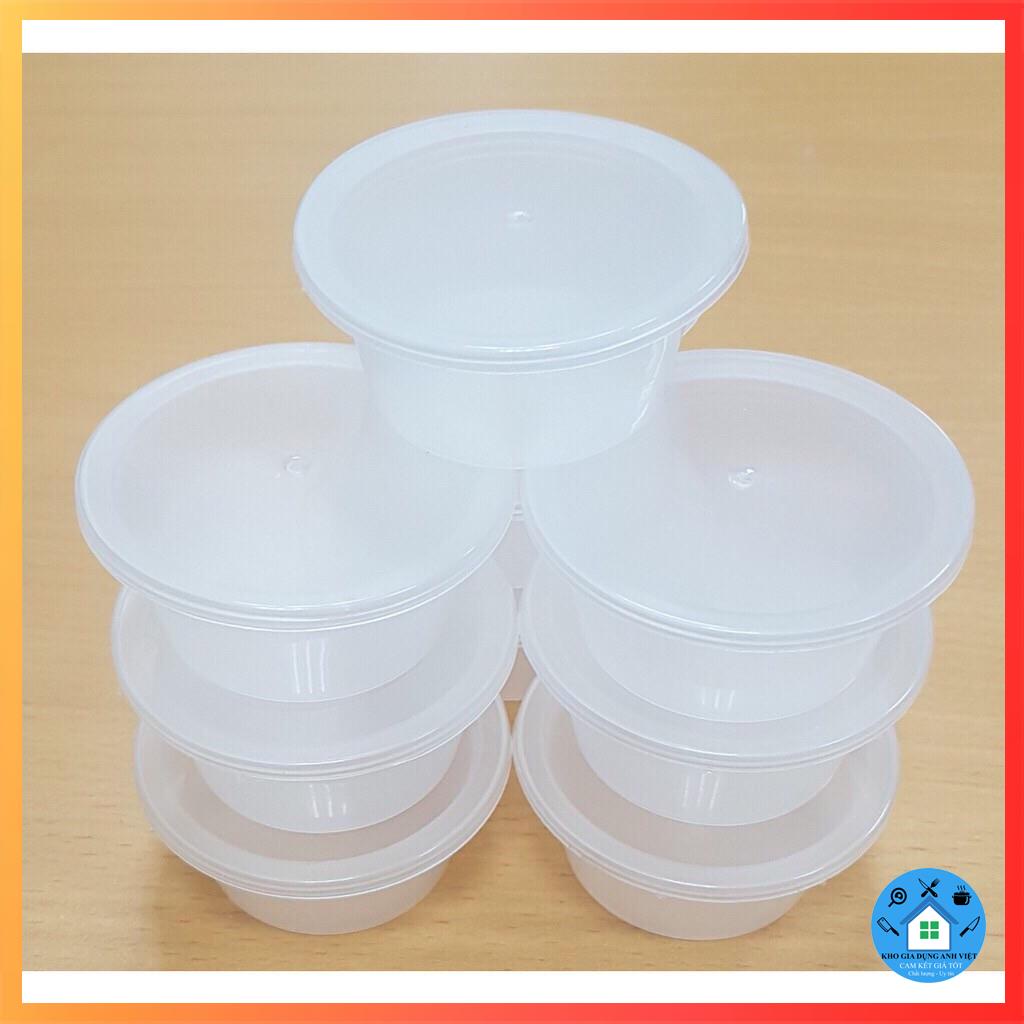 50 hộp  nhựa làm caramen, sữa chua, bánh flan, rau câu có nắp đậy size lớn và nhỏ loại 1 dày dặn