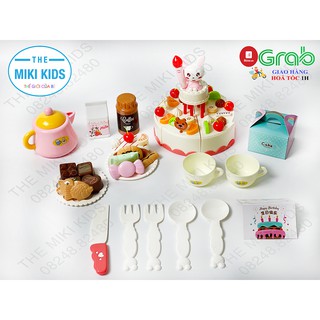 Bộ đồ chơi tiệc sinh nhật 65 chi tiết dành cho bé, bánh cắm nến có đèn và nhạc, hộp đẹp phù hợp làm quà - The Miki Kids