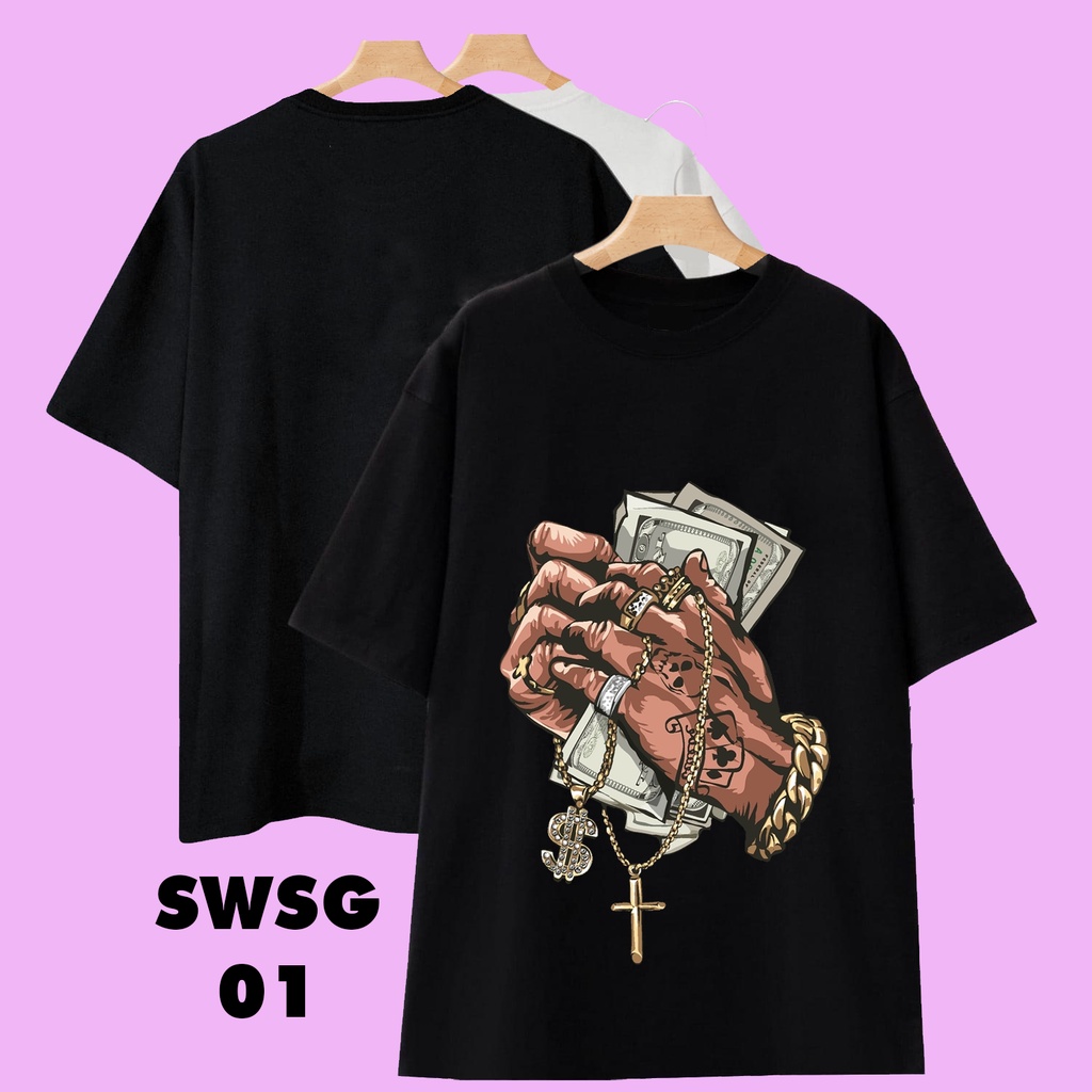 Áo thun SWSG hand money tay tiền form âu, chất vải 100% COTTON 2 CHIỀU cao cấp - In cao su chất lượng- Mỹ Tú Store