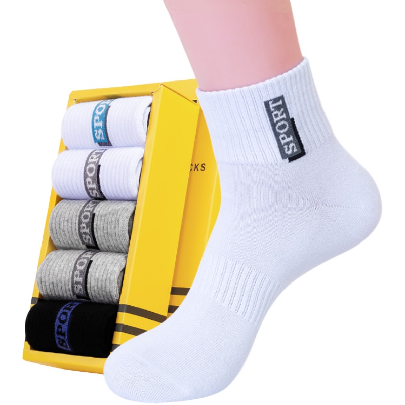 Vớ cotton thể thao cổ cao thấm hút mồ hôi không mùi cho nam