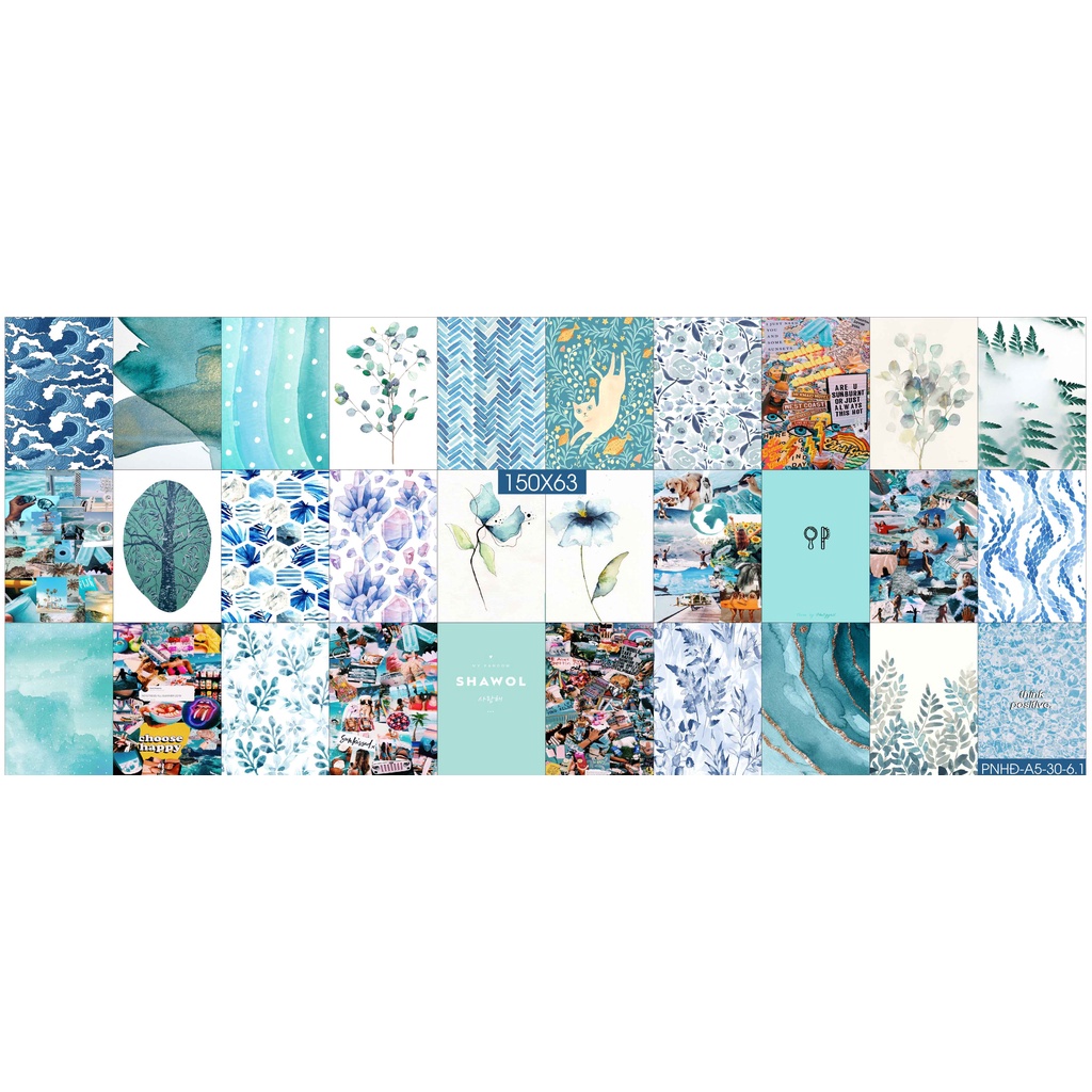 Combo Set 50 tờ Decal dán tường trang trí khổ A4,A5 - Trang trí Phòng ngủ Hiện đại PNHĐ6