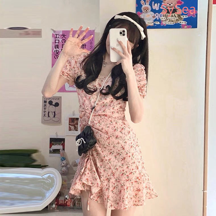 Đầm Voan Ngắn Tay In Hoa Xinh Xắn Dành Cho Nữ | BigBuy360 - bigbuy360.vn