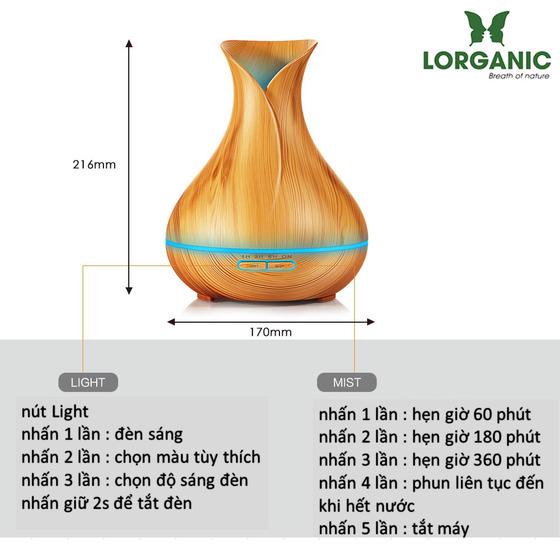 Máy Phun Sương, Máy Tạo Ẩm Thanh Lọc Không Khí, Máy Xong Tinh Dầu Phun Sương Hình Búp Sen 400Ml (Có Điều Khiển)