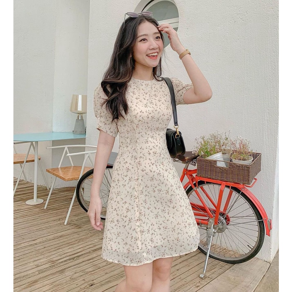 Váy Kyoya Hoa Nhí Dáng Dài - Váy Voan 2 Lớp