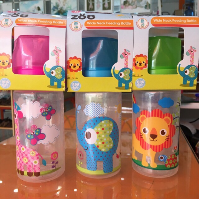 Bình sữa/Bình nước Zoo Thái Lan 120ml/ 240ml có 2 loại cổ rộng / cổ nhỏ cho bé
