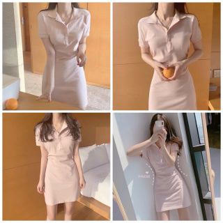 Đầm Polo thắt dây eo tôn dáng có bisize