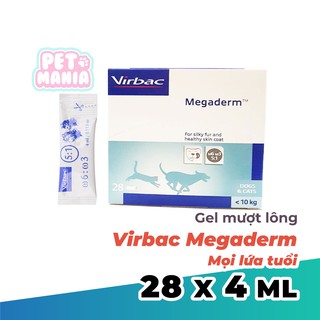 [NGUYÊN HỘP] 28 gel dinh dưỡng mượt lông chó mèo Virbac Megaderm 4ml