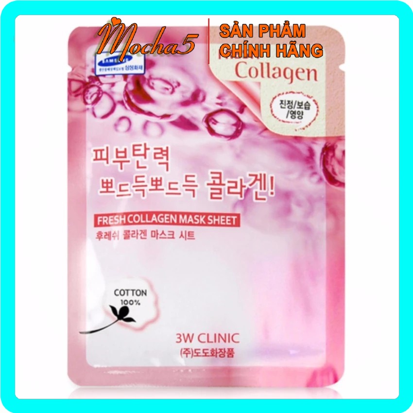 Bán lẻ miếng mặt nạ 3W Clinic Fresh Mask dưỡng trắng mịn da 23ml