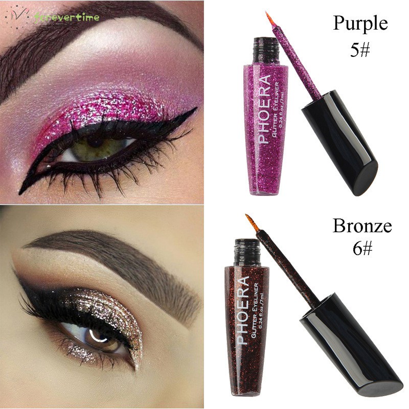 #Trang điểm# Glitter Eyeliner Long Lasting Liquid Sparkly Makeup Eye Shadow Eyeliner