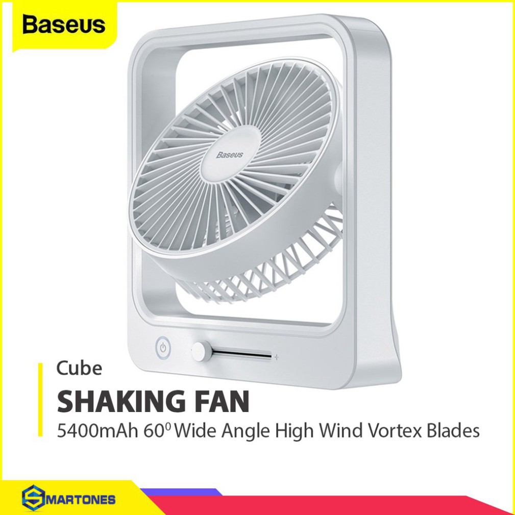Quạt để bàn Baseus Cube làm mát di động với tốc độ điều chỉnh vô cấp, tự động quay 60 độ dung lượng pin 5400mAh