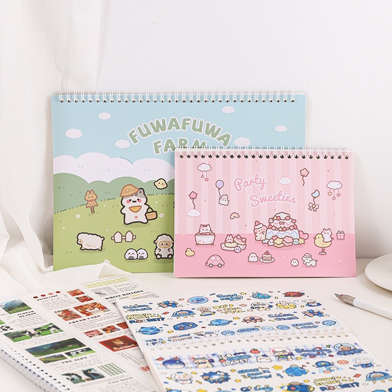 Sổ chiết và lưu trữ sticker, washi size A5/A4, có lò xo/ Sổ bảo quản hình dán washi tape